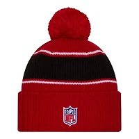 San Francisco 49ers 2024 NFL Sideline Red Pom Cuffed Knit Beanie Hat