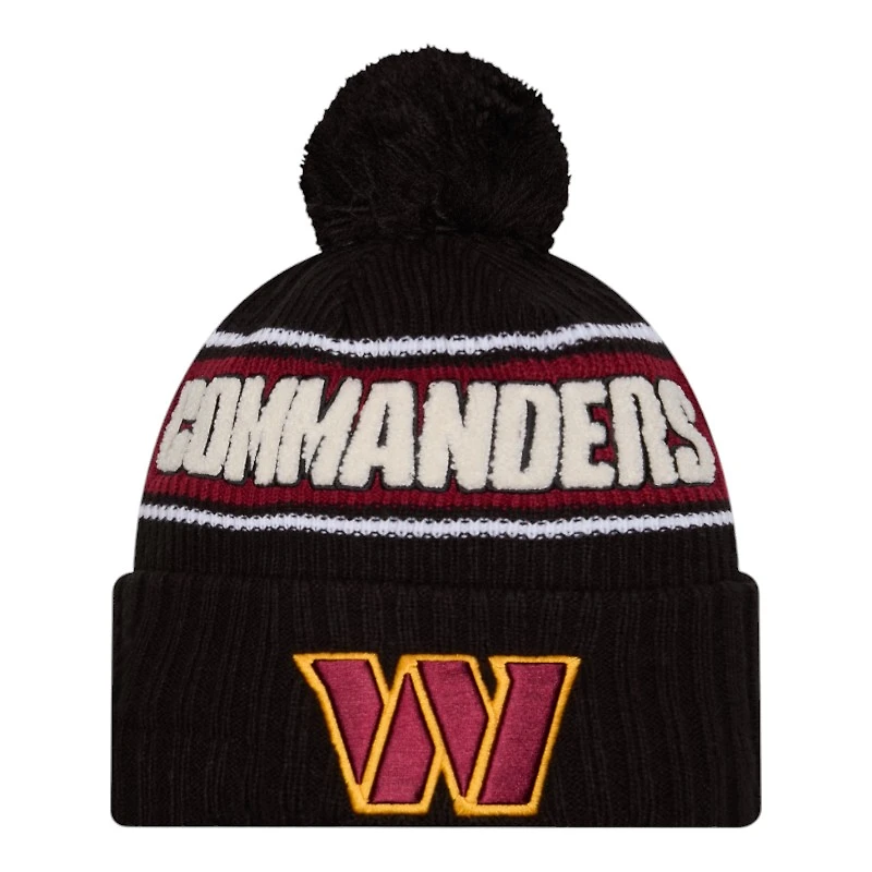 Washington Commanders 2024 NFL Sideline Pom Cuffed Knit Beanie Hat