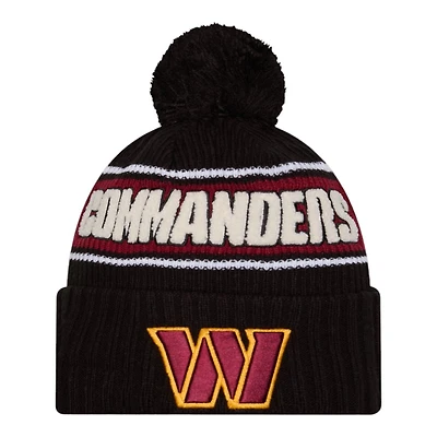 Washington Commanders 2024 NFL Sideline Pom Cuffed Knit Beanie Hat