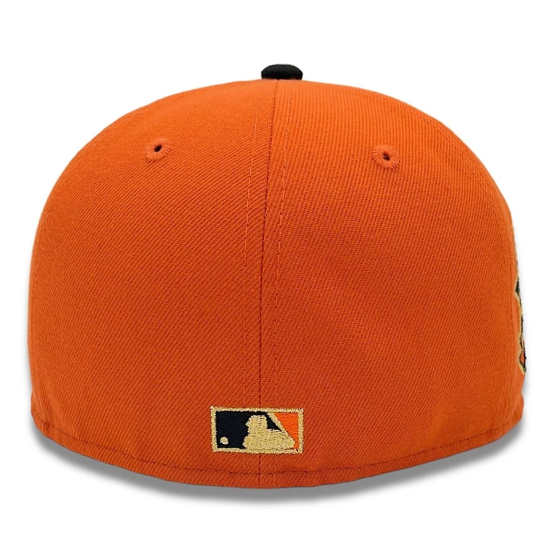 Texas Rangers Orange and Black Final Season Patch Pink UV New Era 59FIFTY Fitted Hat