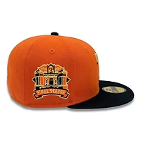 Texas Rangers Orange and Black Final Season Patch Pink UV New Era 59FIFTY Fitted Hat