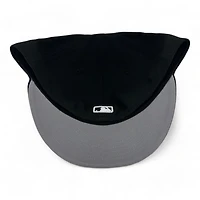 Atlanta Braves Black and White Script Tomahawk Logo Gray UV New Era 59FIFTY Fitted Hat