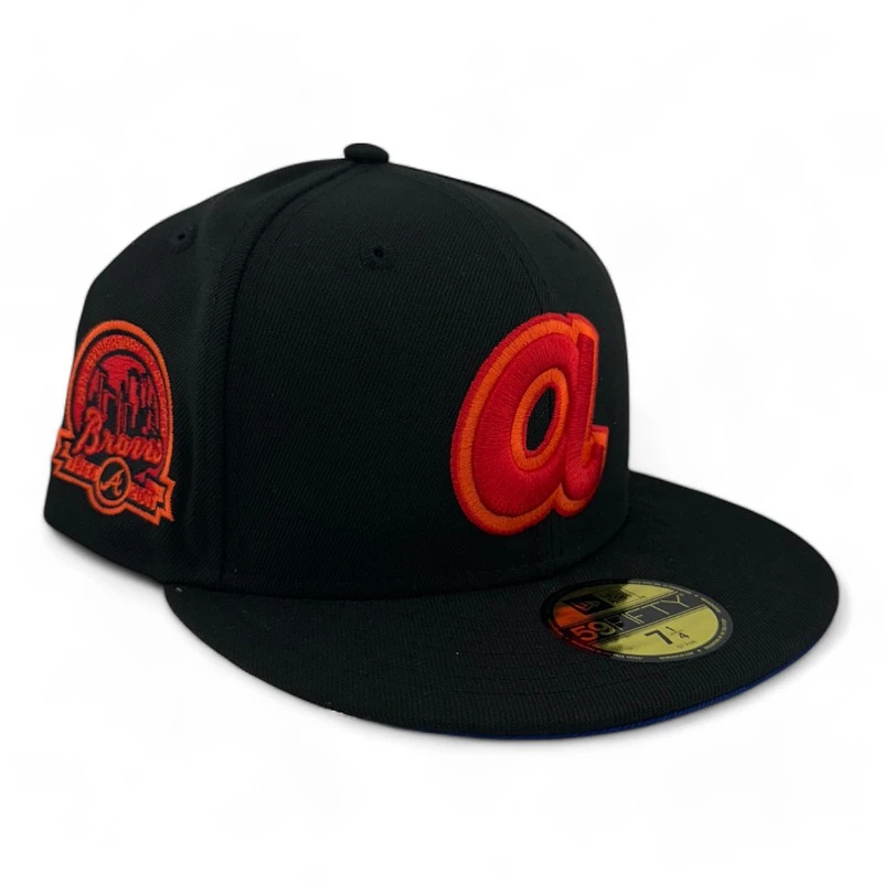 Atlanta Braves Black and Red 40th Anni Patch Royal Blue UV New Era 59FIFTY Fitted Hat