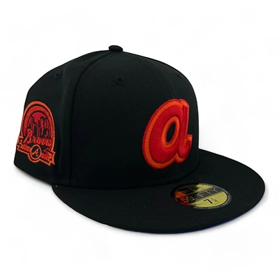 Atlanta Braves Black and Red 40th Anni Patch Royal Blue UV New Era 59FIFTY Fitted Hat