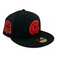 Atlanta Braves Black and Red 40th Anni Patch Royal Blue UV New Era 59FIFTY Fitted Hat