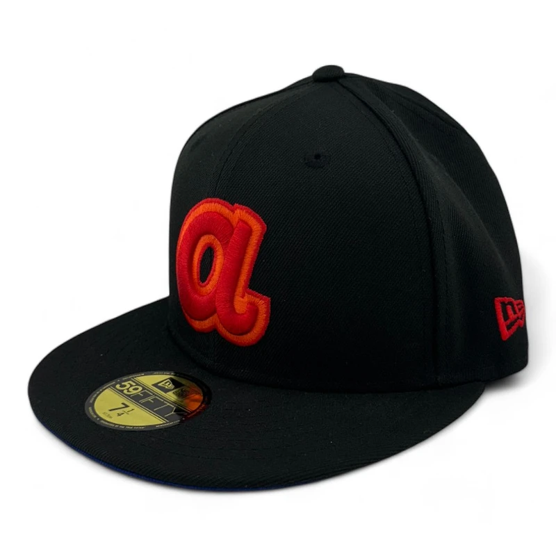 Atlanta Braves Black and Red 40th Anni Patch Royal Blue UV New Era 59FIFTY Fitted Hat