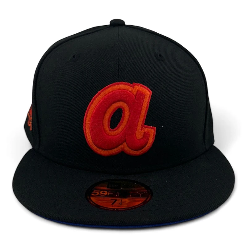 Atlanta Braves Black and Red 40th Anni Patch Royal Blue UV New Era 59FIFTY Fitted Hat