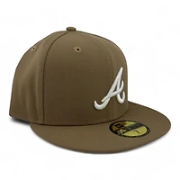 Atlanta Braves Tan and White Basic Gray UV New Era 59FIFTY Fitted Hat