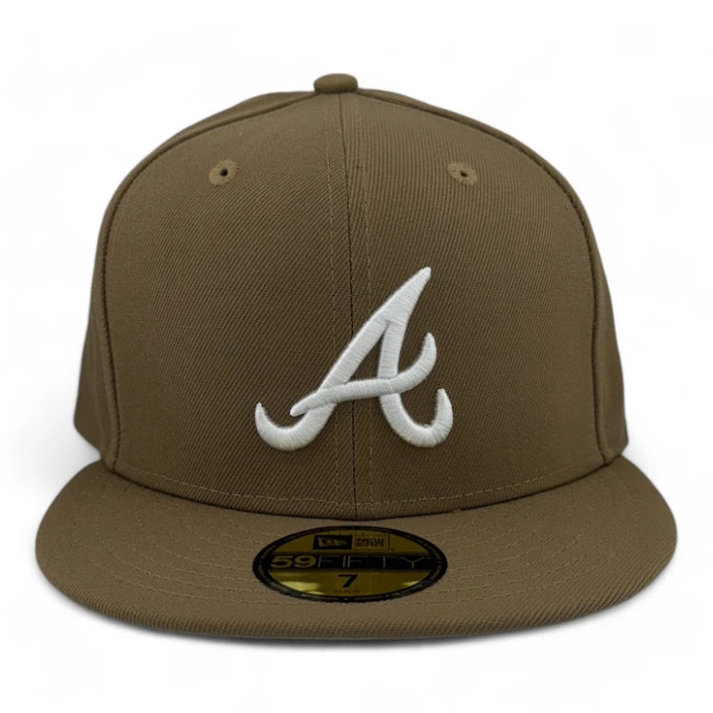 Atlanta Braves Tan and White Basic Gray UV New Era 59FIFTY Fitted Hat