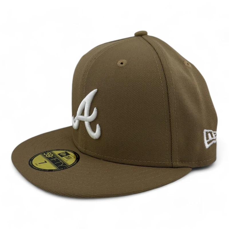 Atlanta Braves Tan and White Basic Gray UV New Era 59FIFTY Fitted Hat
