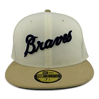 Atlanta Braves Chrome and Tan Script Green UV New Era 59FIFTY Fitted Hat
