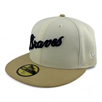 Atlanta Braves Chrome and Tan Script Green UV New Era 59FIFTY Fitted Hat