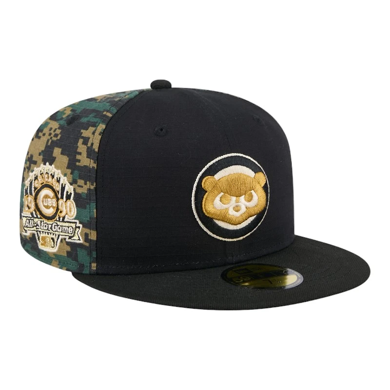Chicago Cubs Black and Digi Camo 1990 ASg Patch Gray UV New Era 59FIFTY Fitted Hat