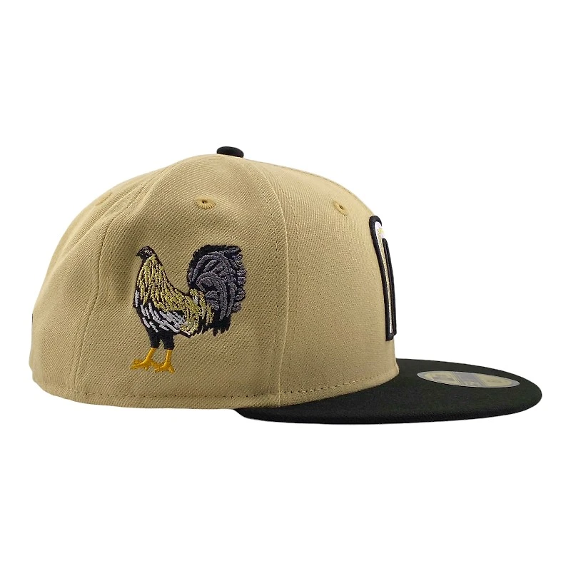 Mexico Vegas Gold and Black El Gallo Patch Gray UV New Era 59FIFTY Fitted Hat