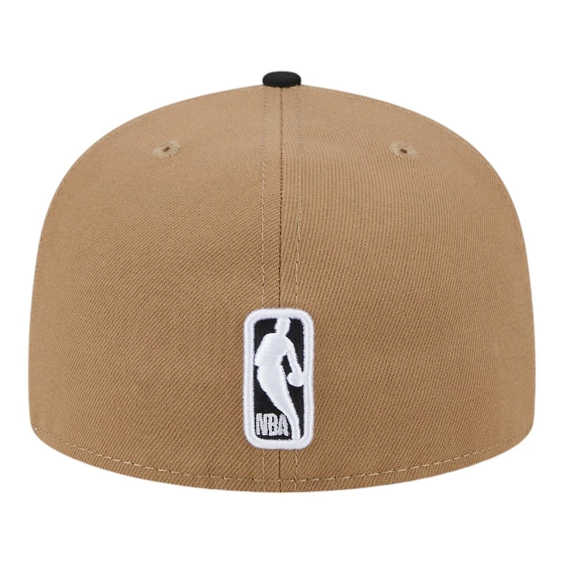 Chicago Bulls Khaki Brown and Black Pixel Logo NBA New Era 59FIFTY Fitted Hat
