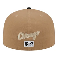 Chicago White Sox Khaki Brown and Black Pixel Logo New Era 59FIFTY Fitted Hat