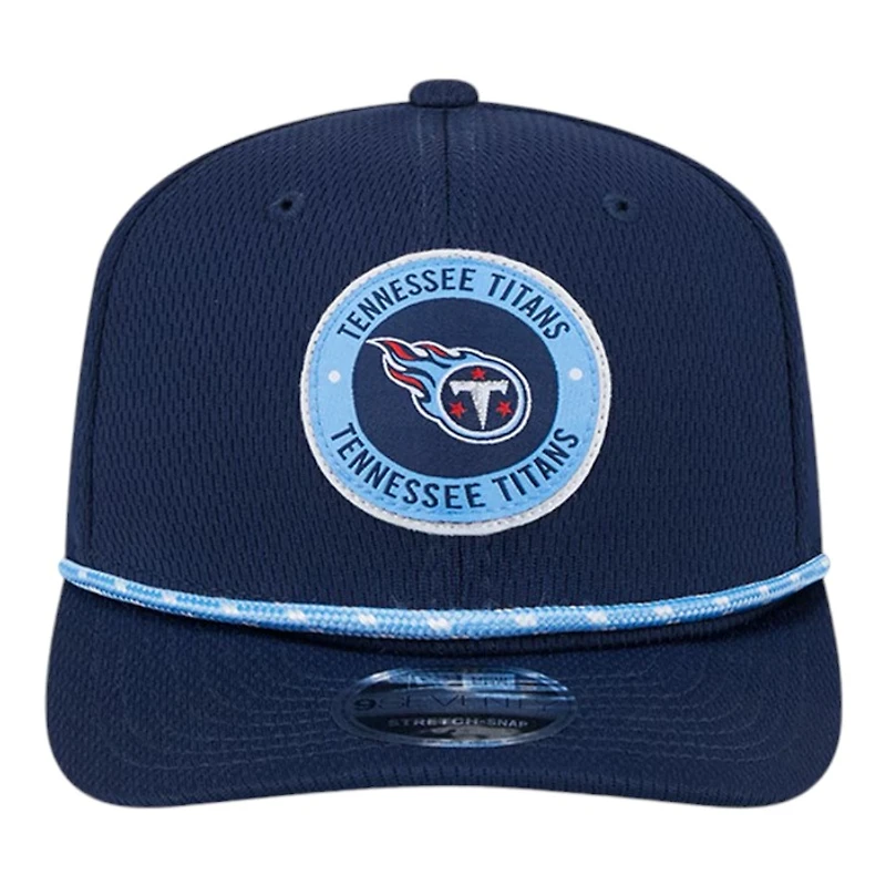 Youth Tennessee Titans Navy 2024 NFL Sideline New Era 9SEVENTY Stretch-Snap Hat