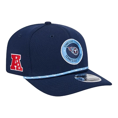 Youth Tennessee Titans Navy 2024 NFL Sideline New Era 9SEVENTY Stretch-Snap Hat