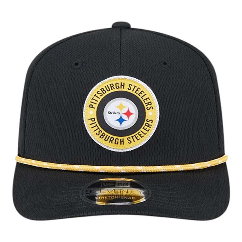Youth Pittsburgh Steelers Black 2024 NFL Sideline New Era 9SEVENTY Stretch-Snap Hat