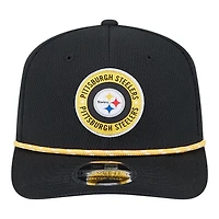 Youth Pittsburgh Steelers Black 2024 NFL Sideline New Era 9SEVENTY Stretch-Snap Hat