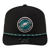 Youth Philadelphia Eagles Black 2024 NFL Sideline New Era 9SEVENTY Stretch-Snap Hat