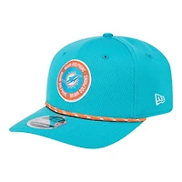 Youth Miami Dolphins Aqua 2024 NFL Sideline New Era 9SEVENTY Stretch-Snap Hat
