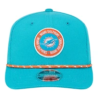 Youth Miami Dolphins Aqua 2024 NFL Sideline New Era 9SEVENTY Stretch-Snap Hat