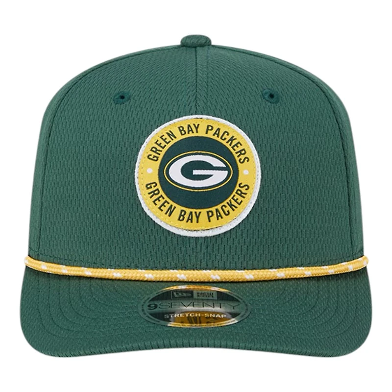 Youth Green Bay Packers Green 2024 NFL Sideline New Era 9SEVENTY Stretch-Snap Hat