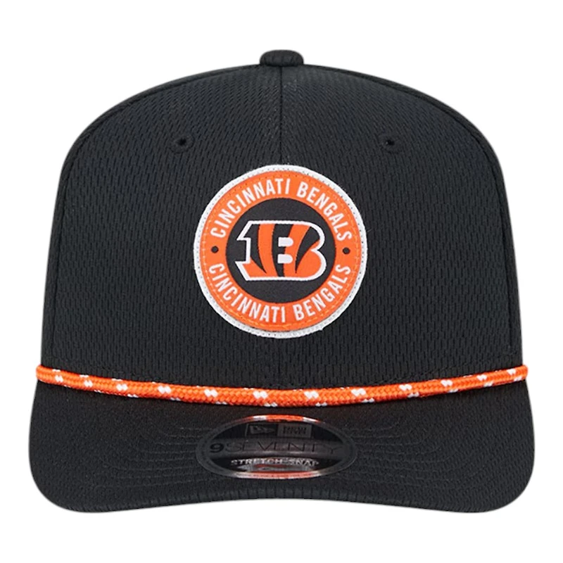Youth Cincinnati Bengals Black 2024 NFL Sideline New Era 9SEVENTY Stretch-Snap Hat