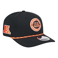 Youth Cincinnati Bengals Black 2024 NFL Sideline New Era 9SEVENTY Stretch-Snap Hat