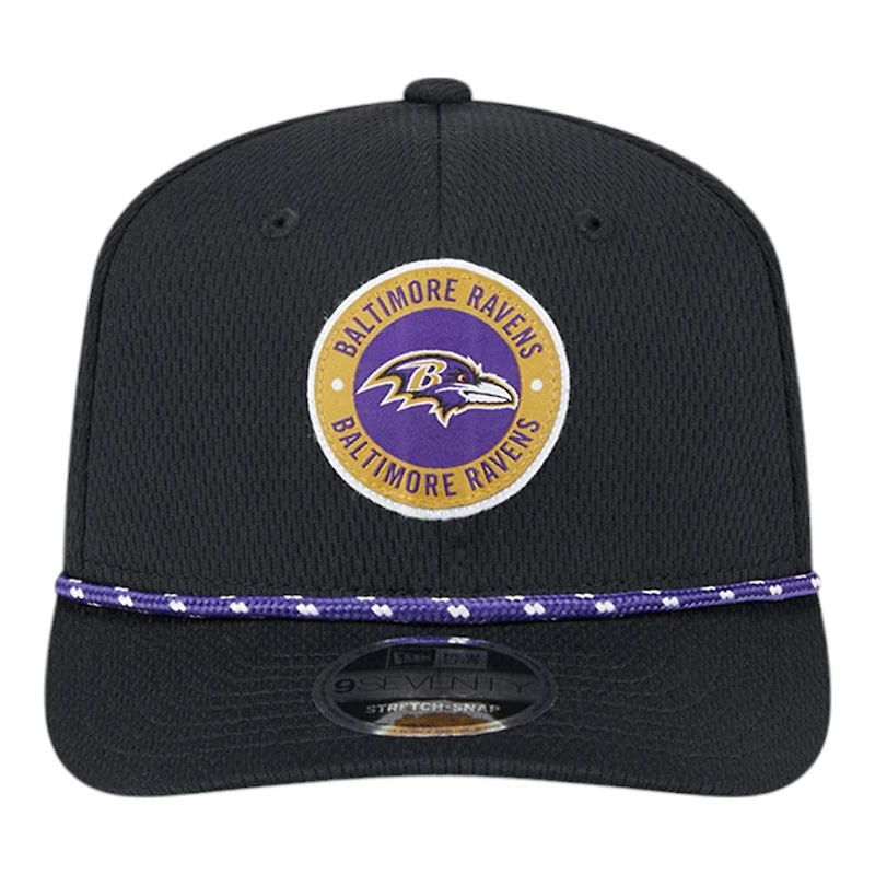 Youth Baltimore Ravens Black 2024 NFL Sideline New Era 9SEVENTY Stretch-Snap Hat
