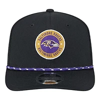 Youth Baltimore Ravens Black 2024 NFL Sideline New Era 9SEVENTY Stretch-Snap Hat