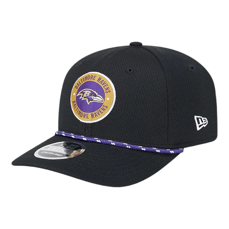 Youth Baltimore Ravens Black 2024 NFL Sideline New Era 9SEVENTY Stretch-Snap Hat