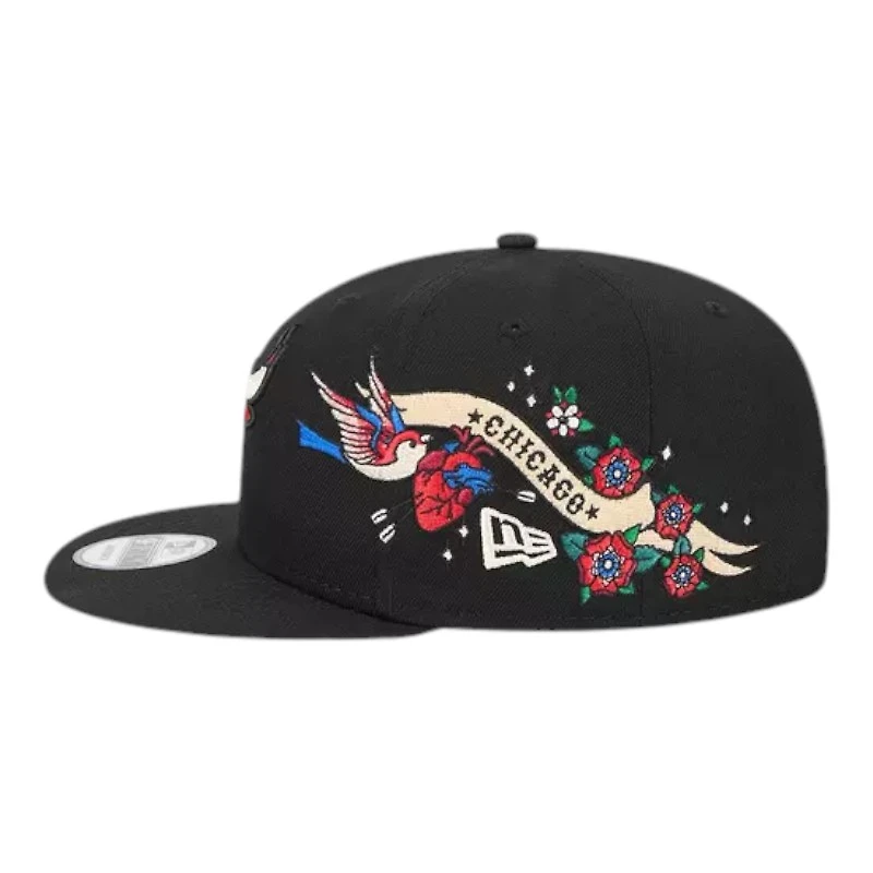 Chicago Bulls Black City Art New Era 9FIFTY Snapback Hat