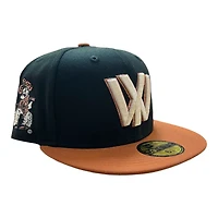 Wyoming Cowboys Black and Burnt Orange Logo Patch Gray UV NCAA New Era 59FIFTY Fitted Hat