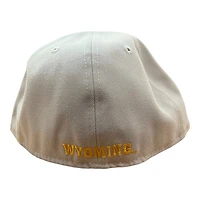 Wyoming Cowboys Gray and Brown Logo Patch Green UV NCAA New Era 59FIFTY Fitted Hat