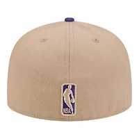 Los Angeles Lakers Camel Brown and Purple New Era 59FIFTY Fitted Hat