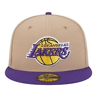 Los Angeles Lakers Camel Brown and Purple New Era 59FIFTY Fitted Hat