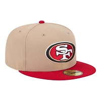 San Francisco 49ers Camel Brown and Red New Era 59FIFTY Fitted Hat