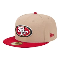 San Francisco 49ers Camel Brown and Red New Era 59FIFTY Fitted Hat
