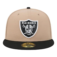 Las Vegas Raiders Camel Brown and Black New Era 59FIFTY Fitted Hat