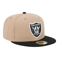 Las Vegas Raiders Camel Brown and Black New Era 59FIFTY Fitted Hat