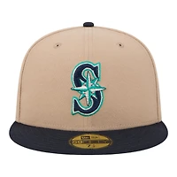 Seattle Mariners Camel Brown and Navy New Era 59FIFTY Fitted Hat