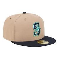 Seattle Mariners Camel Brown and Navy New Era 59FIFTY Fitted Hat