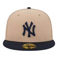 New York Yankees Camel Brown and Navy Era 59FIFTY Fitted Hat