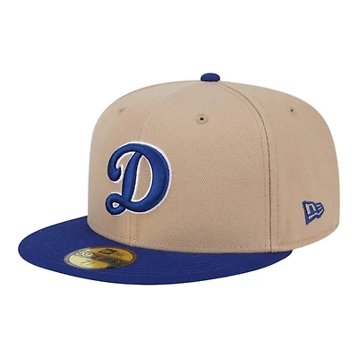 Los Angeles Dodgers Camel Brown and Royal Blue D Logo New Era 59FIFTY Fitted Hat