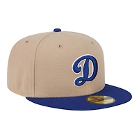 Los Angeles Dodgers Camel Brown and Royal Blue D Logo New Era 59FIFTY Fitted Hat