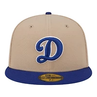Los Angeles Dodgers Camel Brown and Royal Blue D Logo New Era 59FIFTY Fitted Hat