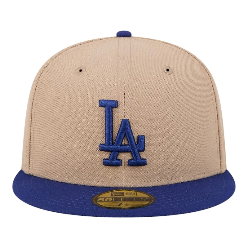 Los Angeles Dodgers Camel Brown and Royal Blue New Era 59FIFTY Fitted Hat