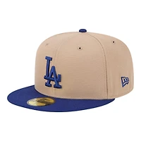 Los Angeles Dodgers Camel Brown and Royal Blue New Era 59FIFTY Fitted Hat